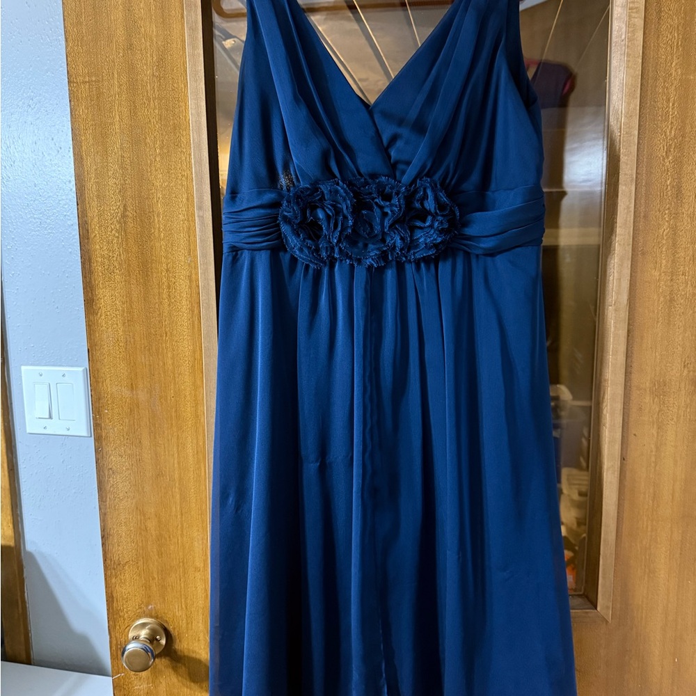 Adrianna Papell Deep Blue V-Neck Dress